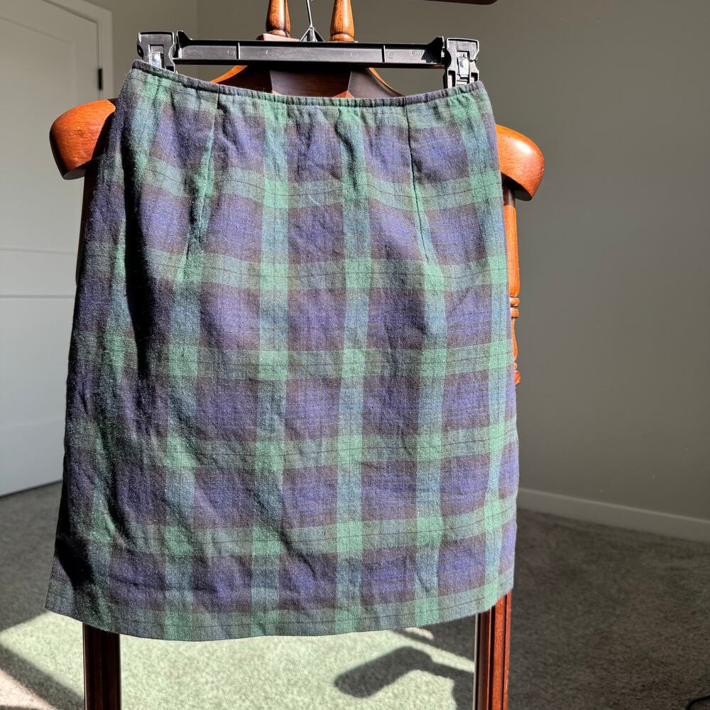 The Limited Made in Italy Green Watch Plaid Cotton Blend Skirt Sz 2 Academia